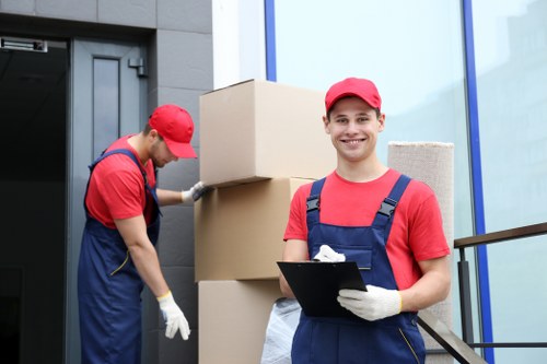 Commercial moving team preparing an office relocation in Edgware