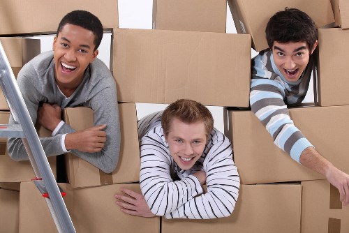 Packed boxes and furniture ready for a home move