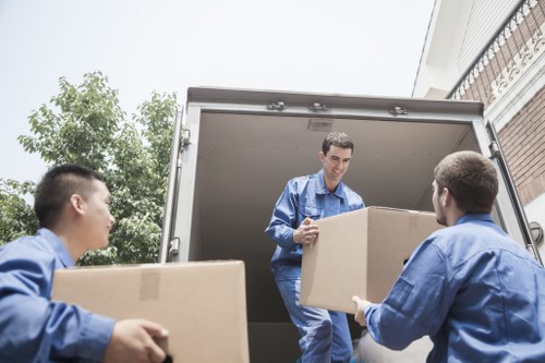 Professional movers handling a flat removal in Edgware