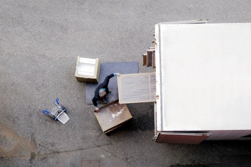 Retail and office relocation items organised for transport in Edgware