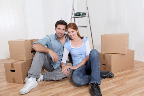Commercial relocation items prepared for an Edgware office move