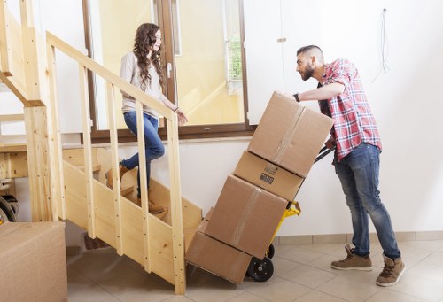 Removal van and movers preparing for an Edgware property move