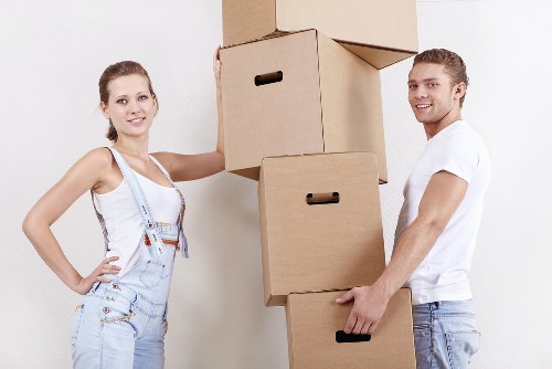 Careful loading of furniture and boxes during an Edgware home move