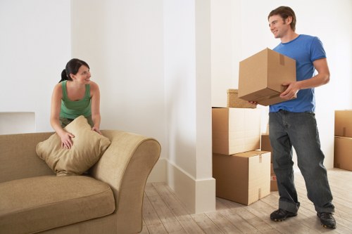 Loading boxes into a van for a move in Edgware